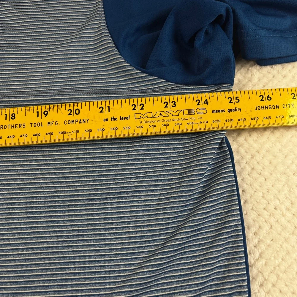 Adidas Climachill Golf Polo Mens Blue White Striped 